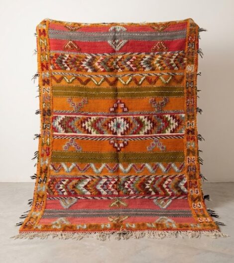 Handwoven Glaoui Berber Rug Double Sided Wool Art