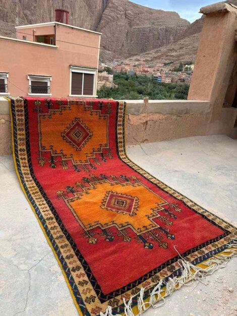 Rare Vintage Handwoven Taznakht Wool Berber Rug