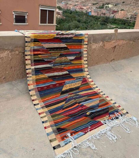 Handwoven Kharita Akhnif Taznakht Wool Rug