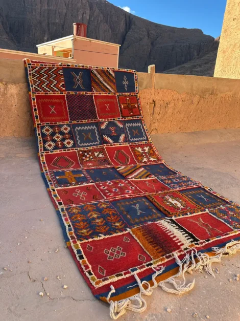 Handwoven Glaoui Square Panel Berber Rug