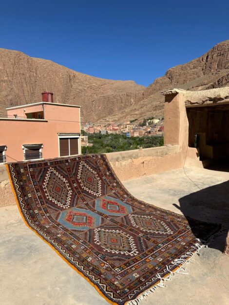 Authentic Taznakht Rug 300×200 cm – Handwoven Moroccan Wool Reversible Tribal Carpet