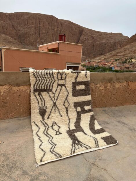Beni Ourain Rug 150x100 cm – Handwoven Moroccan Wool Carpet